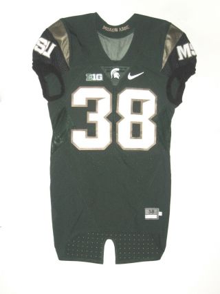 Byron Bullough Game Issued Signed Alternate Michigan State Spartans Nike Jersey