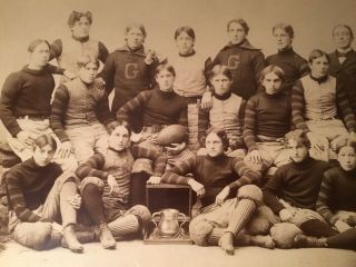 Vintage 1890s Football Team Gilbert Bacon Photo Trophy Philadelphia Pa