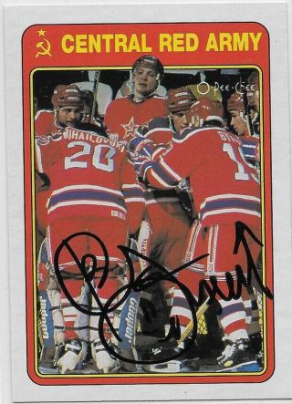 Vyacheslav Bykov Signed 1990 - 91 O - Pee - Chee Central Red Army Insert Card 12r