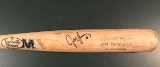 Jeff Franceour Game Autographed Louisville Slugger BAT Braves PSA/DNA 2
