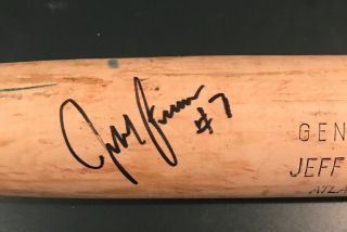 Jeff Franceour Game Autographed Louisville Slugger BAT Braves PSA/DNA 4