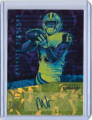 2019 Panini Private Signings Cracked Ice Auto Michael Gallup Dallas Cowboys /25