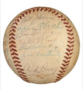 York Yankees 1955 Team Signed Baseball w/ 26 Sigs MICKEY MANTLE,  Berra JSA 3
