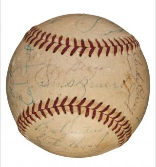 York Yankees 1955 Team Signed Baseball w/ 26 Sigs MICKEY MANTLE,  Berra JSA 5