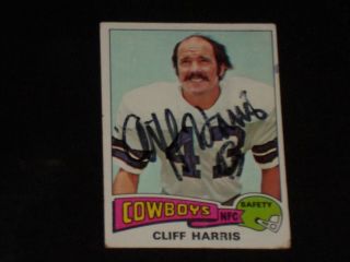 Cliff Harris 1975 Topps Rookie Signed Autographed Card 490 Dallas Cowboys