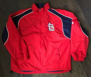 Majestic St.  Louis Cardinals Windbreaker Full Zip Jacket Sz Large
