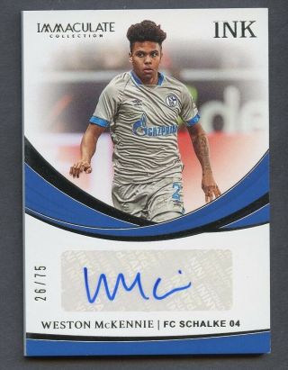 2018 - 19 Immaculate Soccer Ink Weston Mckennie Fc Schalke 04 Auot 26/75