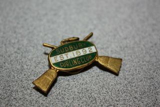 Sudbury Est 1892 Vintage Curling Club Pin