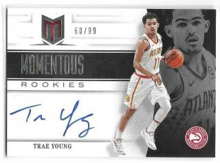 Trae Young Rc 2018 - 19 Panini Chronicles Rookie Momentous Rookies Auto 60/99