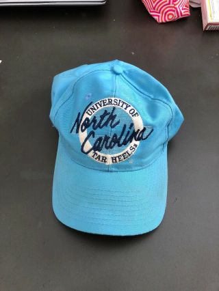 Vintage Unc - Univ.  Of North Carolina Tar Heels The Game Hat Snapback Blue Cap