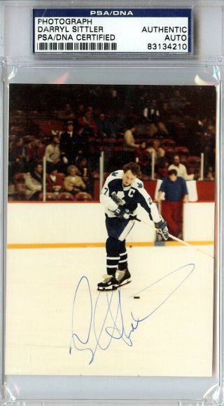 Darryl Sittler Autographed Signed 3.  5x5 Photo Toronto Maple Leafs Psa 83134210