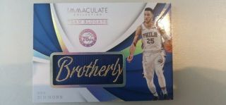 Ben Simmons 2017 - 18 Panini Immaculate Team Slogans 76ers Patch Tags 4/4 Sp 1/1