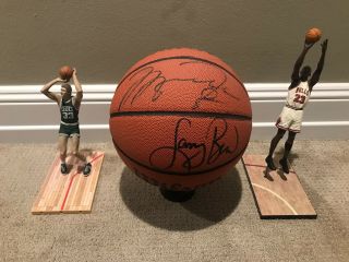 Michael Jordan Larry Bird Autographed Signed Basketball 7up Shootout Steiner