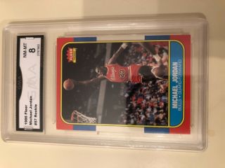 1986 - 1987 Fleer Michael Jordan Rookie Card 57.  Graded 8