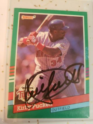 1991 Donruss Kirby Puckett Autograph Baseball Card 490