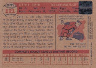 2001 Topps Team Legends Autographs 121 Cletis Boyer Auto Baseball Card 