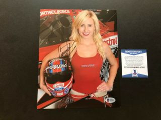 Courtney Force Hot Signed Autographed Nhra Racing 8x10 Photo Beckett Bas