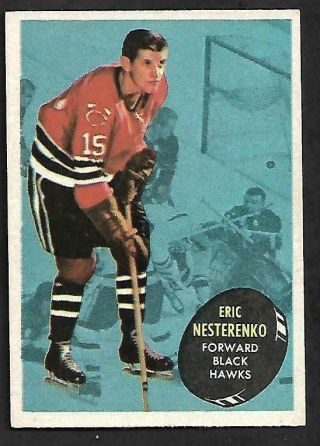 1961 - 62 Topps Nhl Hockey: 28 Eric Nesterenko,  Chicago Black Hawks