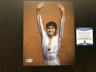 Nadia Comaneci Hot Signed Autographed Olympic Legend 8x10 Photo Beckett Bas