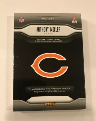 Anthony Miller 2018 Panini Playbook Rookie Patch Auto Booklet 11/25 Emerald 3