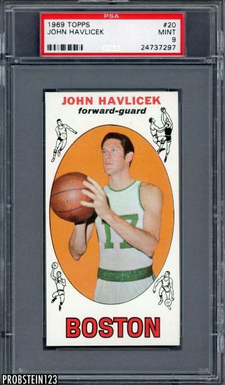 1969 Topps Basketball 20 John Havlicek Celtics Rc Rookie Hof Psa 9 Razor Sharp