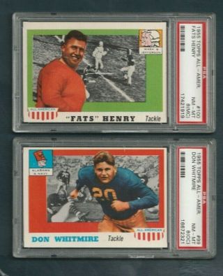 1955 Topps All - American Don Whitmire 99 Psa 8 Nm - Mt Oc Alabama - Navy