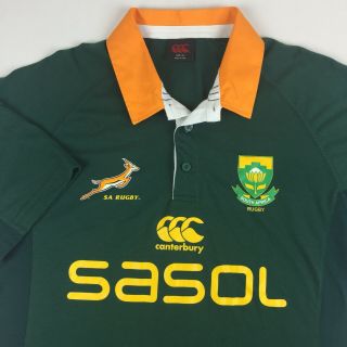 South Africa Springboks Canterbury Rugby Polo Shirt Jersey Mens Xl Xlarge Sasol