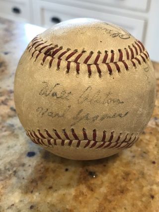 1955 Dodger’s Autographed Baseball And Program With Over 17 Signatures