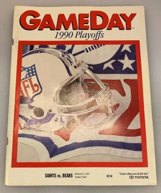 Nfl Gameday Program Chicago Bears V Orleans Saints Solider Field 1/6/91