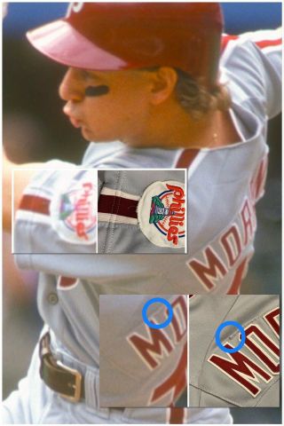 Mickey Morandini Philadelphia Phillies Game Worn Jersey Rawlings 42 MLB 90s 3