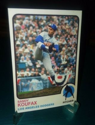 Los Angeles Dodgers Sandy Koufax Custom Card 1973 Style Blank Back