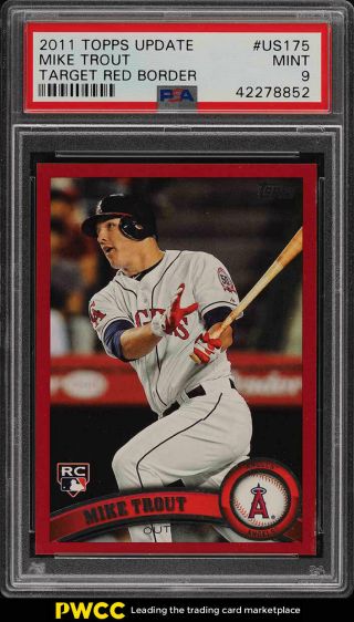 2011 Topps Update Target Red Border Mike Trout Rookie Rc Us175 Psa 9 Mt (pwcc)