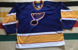 Vintage 90s Nhl St Louis Blues Hockey Jersey Made In Usa Xl Blue