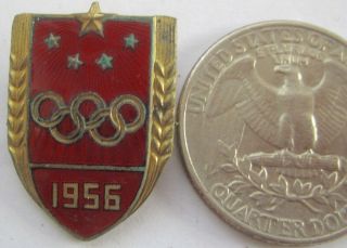 Old Olympic Pin Australia Melbourne 1956 China Noc Brass Enamel