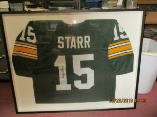 Bart Starr Autographed Jersey Framed W/certification