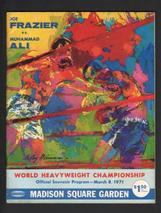1971 Joe Frazier V Muhammad Ali Fight Of The Century Boxing Program Msg