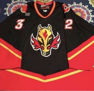 1999 - 2000 Calgary Flames Horse Head Game Worn Hockey Jersey