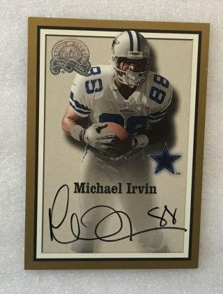 2000 Fleer Greats Of The Game Autographs Michael Irvin Auto Football Card Dallas