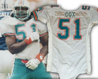 Bryan Cox 51 - Miami Dolphins 1991 Rookie Game Worn Jersey