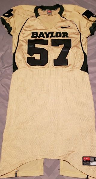Authentic Game Worn Nike Baylor Football Gold Jersey 2009