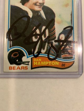 1982 Topps Dan Hampton Auto On Card Chicago Bears HOF 5