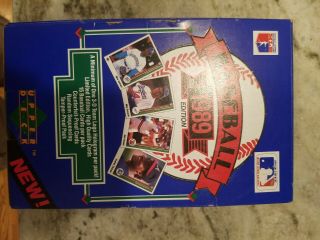1989 Upper Deck Box Of 36 Packs Low Series Collectors Choice Baseball Wax Foil