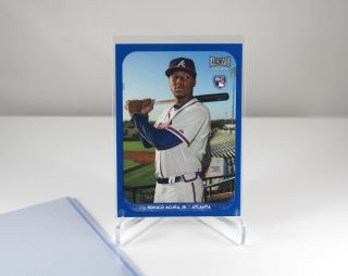 Ronald Acuna Jr.  2018 Topps Archives Snapshots Blue Parallel 50/50 Braves Rc