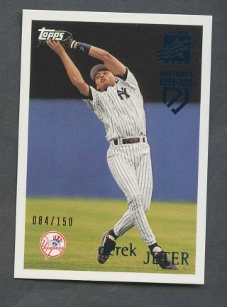 2017 Topps Archives 1996 Future Star Rookie Blue Reprint Derek Jeter Sp 084/150