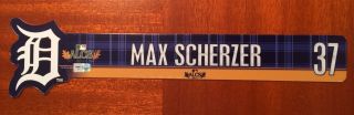 Max Scherzer Detroit Tigers Game 2011 Alcs Locker Room Name Plate Cy Young