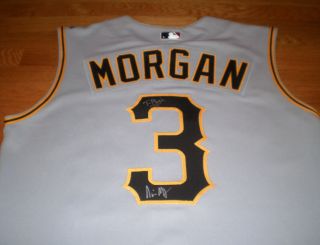 PIRATES Nyjer Morgan signed game issued jersey 2008 AUTO w/ T - PLUSH Brewers 2