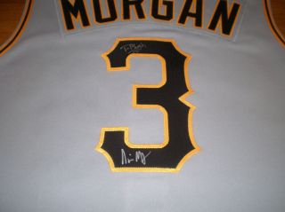 PIRATES Nyjer Morgan signed game issued jersey 2008 AUTO w/ T - PLUSH Brewers 3