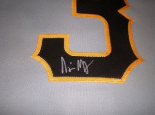 PIRATES Nyjer Morgan signed game issued jersey 2008 AUTO w/ T - PLUSH Brewers 4