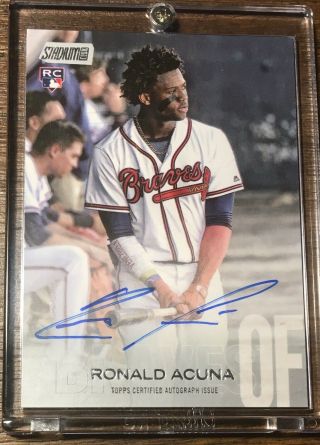 2018 Stadium Club Ronald Acuna Jr Autograph Auto Rookie Rc Ssp Sp Braves Roy Mvp