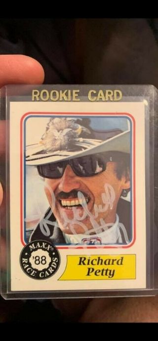 Richard Petty Autograph Signed 1988 Maxx Rookie Card Nascar Racing Champion